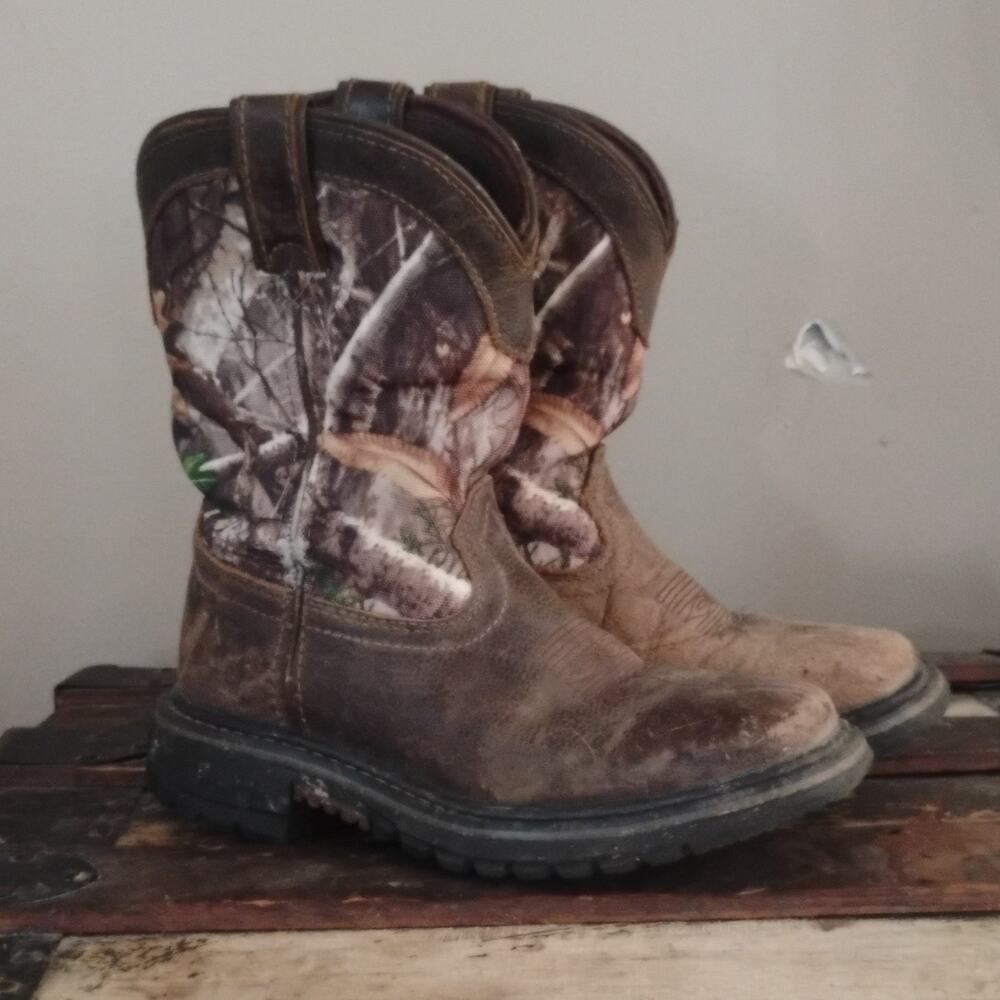 ROCKY Kids' Waterproof Western Boots Brown Realtree Camo US 13M RKW0258C